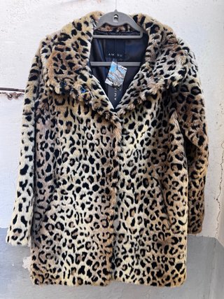 Abrigo de Pelo Estampado Leopardo Amisu