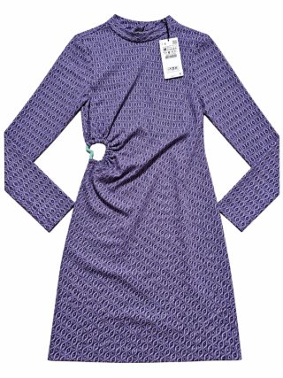 Vestido Zara Lila Estampado Talla M