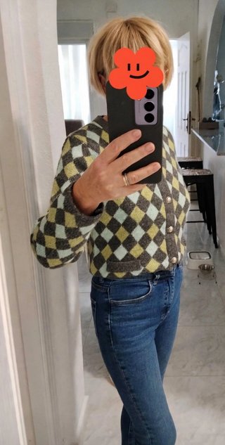 Cárdigan de Punto Estampado Talla S