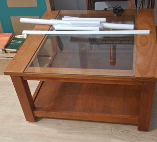 Mesa de Centro de Madera y Cristal