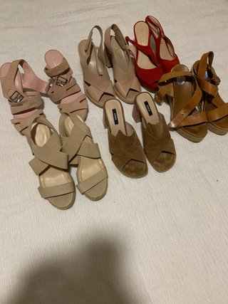 Lote 6 Pares Sandalias Piel Talla 38