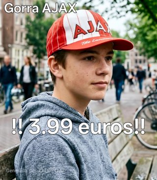 Gorra Ajax Roja y Blanca