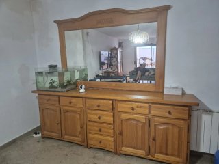 Mueble Rústico de Madera con Espejo