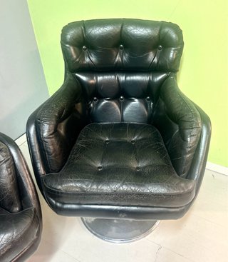 Butaca Vintage de Piel Negra