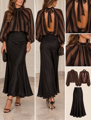 Conjunto Falda y Blusa Elegante