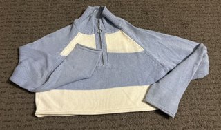 Jersey de punto Stradivarius azul y beige XS