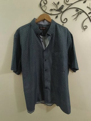 Camisa de Manga Corta Azul Talla XXXL