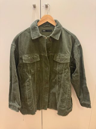 Chaqueta de pana verde Zara Talla S