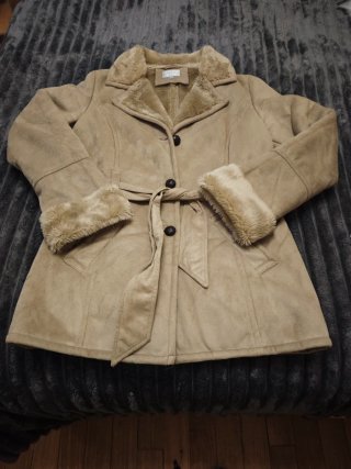Chaquetón doble faz beige