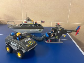 Set Playmobil Policía: Barco, Helicóptero y Quad