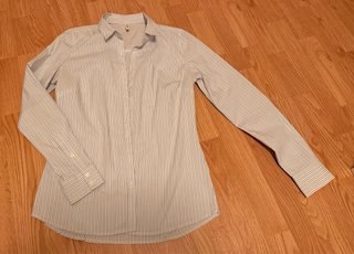 Camisa Entallada de Rayas Azules