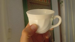 Set cuatro tacitas de café de cristal blanco