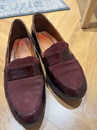 Zapatos Mocasines Charol Granate