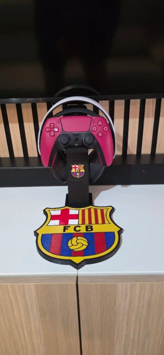 Soporte PS5 FC Barcelona para Mandos y Casco