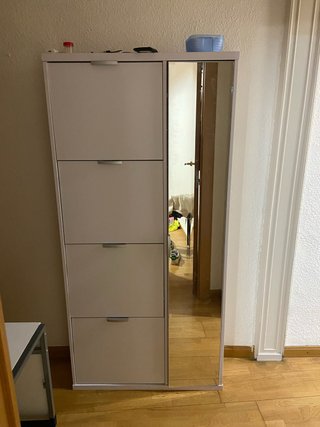 Zapatero Blanco con puerta Espejo