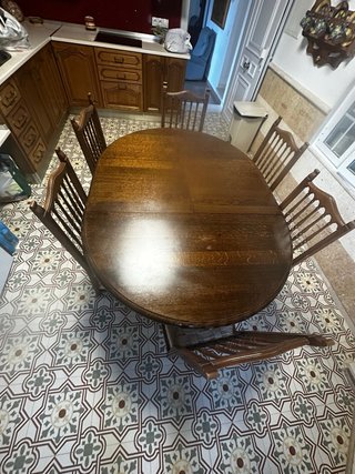 Conjunto Mesa de Roble y 6 Sillas
