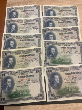 Lote 10 Billetes 100 Pesetas 1925