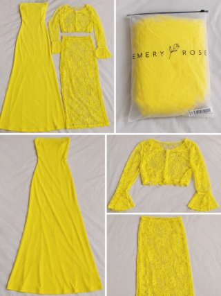 Conjunto Vestido Amarillo Emery Rose