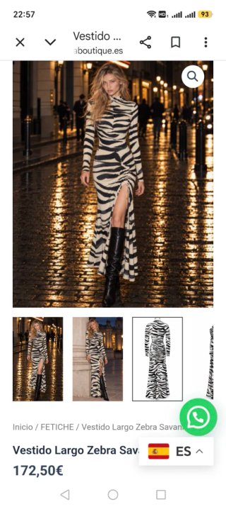 Vestido Largo Zebra Savannah Fetiche Suances