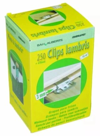 Lote de 20 cajas 250 Clips para Lambris + Clavos