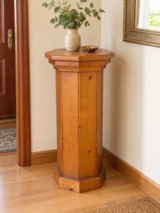 Columna Decorativa de Madera Maciza estilo rústico