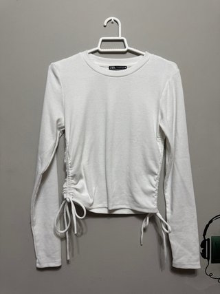 Camiseta Manga Larga Blanca Zara