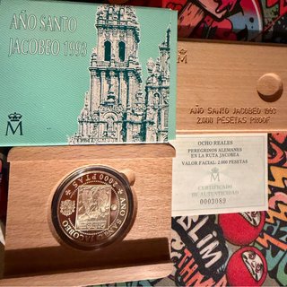 Moneda Plata 2000 Pesetas Año Santo 1993
