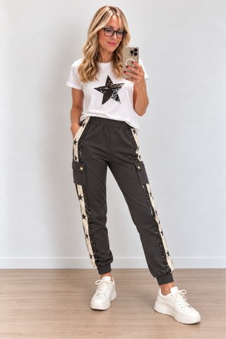 Pantalón Camaleónica Gris con Estampado