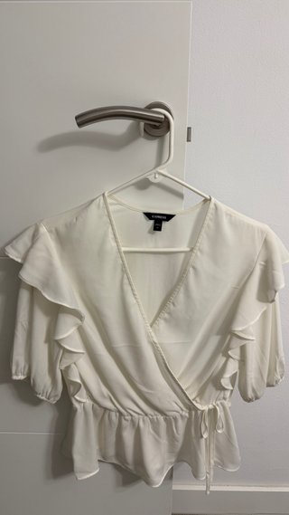 Blusa Express Blanca con Volantes Talla M