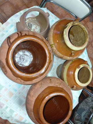 Set de 4 Tanjras Antiguas de Barro