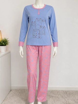 Pijama de Mujer con Estampado de Gatitos