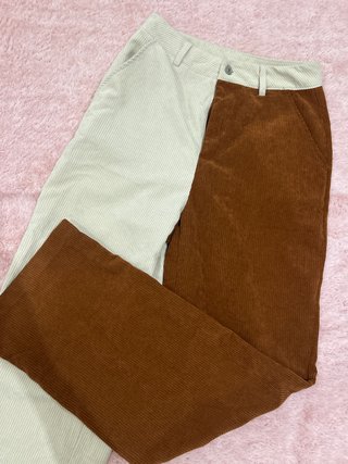 Pantalón de pana bicolor