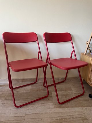 2 Sillas Plegables Rojas IKEA