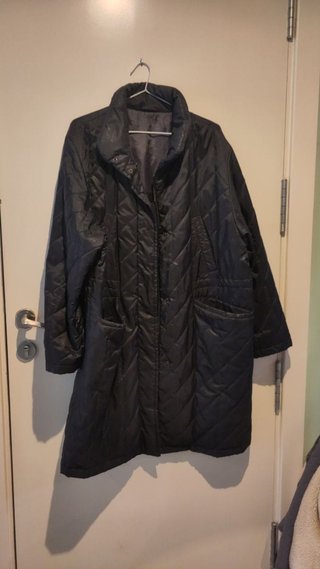 Abrigo acolchado largo negro nylon hombre Talla 46