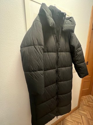 Abrigo Plumas Largo Zara Negro