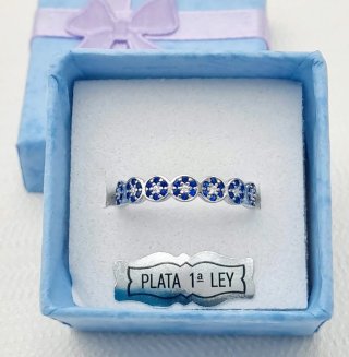 Anillo de Plata con Zafiros