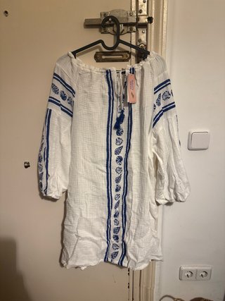 Vestido Salty Skin Blanco y Azul