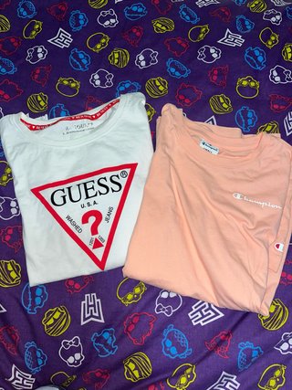 2 Camisetas Guess y Champion