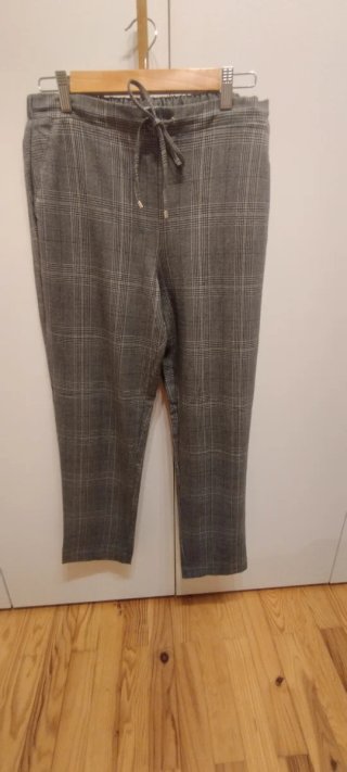 Pantalón de vestir gris y azul