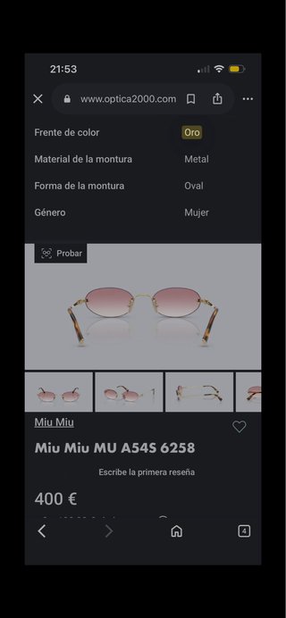 Gafas de Sol Miu Miu MU A54S 6258