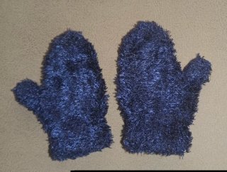 Manoplas de lana azul para niñ@s pequeñ@s