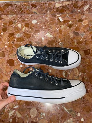 Zapatillas Converse Negras Plataforma Bajas mujer