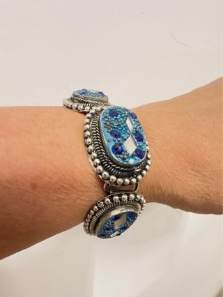 Pulsera Vintage con Piedras Azules