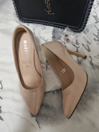 Zapatos de Tacón Stiletto Marypaz Beige Talla 37