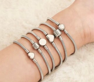 Pulseras Tipo Pandora de Acero Inoxidable