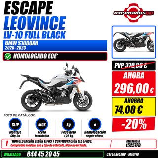 LEOVINCE LV10 FULL BLACK BMW S1000XR 2020–2023