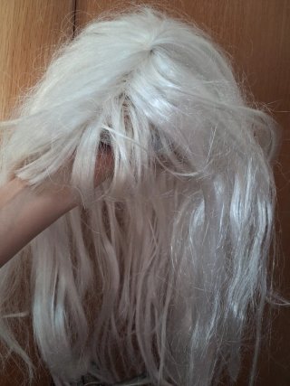 Peluca Blanca para Disfraz Halloween
