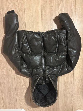 Chaqueta de cuero acolchada