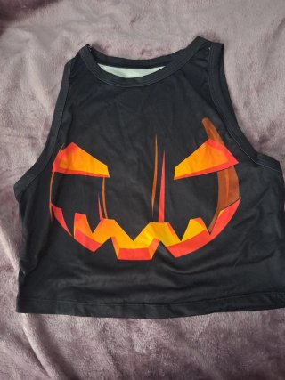 Top de Halloween con Estampado de Calabaza