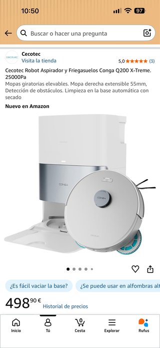 Robot Aspirador y Friegasuelos Conga Q200 X-Treme